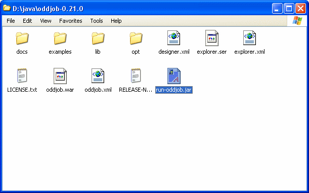 The installation folder containing Oddjob .